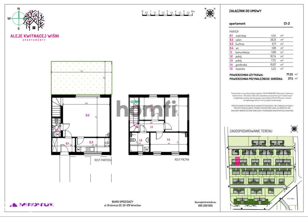77m² dwupoziomowe z ogrodem, NOWY ETAP, Siechnice - zdjęcie 2