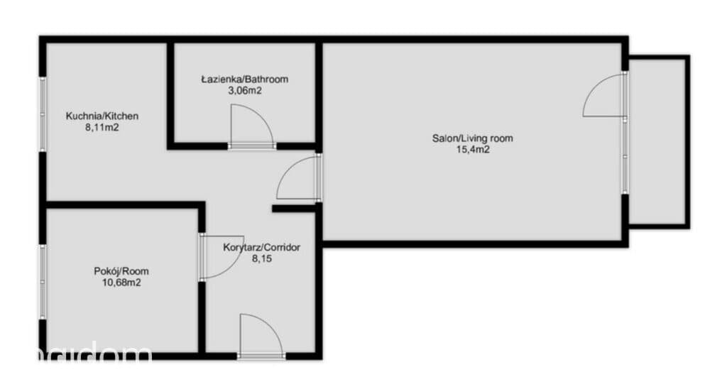 2-pokojowe | 45,40 m² | osobna kuchnia - zdjęcie 13