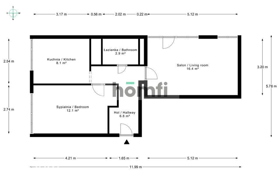 2 pokoje + kuchnia | Sinapiusa | Widok na zieleń - zdjęcie 20