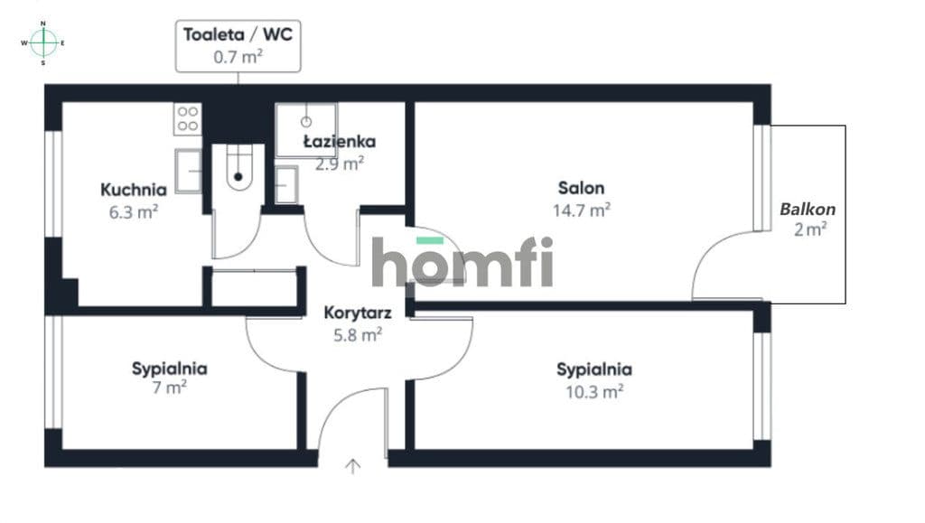 3-pokojowe mieszkanie z balkonem ul. Kleniewskich - zdjęcie 8