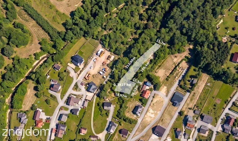 działka budowlana z prywatnym lasem