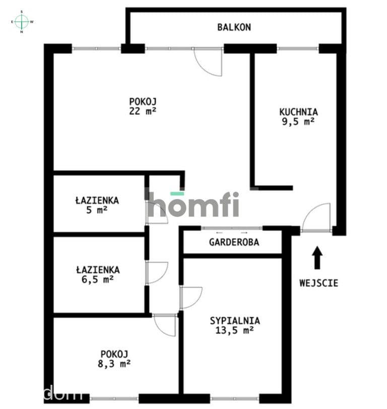 3 pokoje + osobna kuchnia + 2 łazienki | 74,3 m² - zdjęcie 10