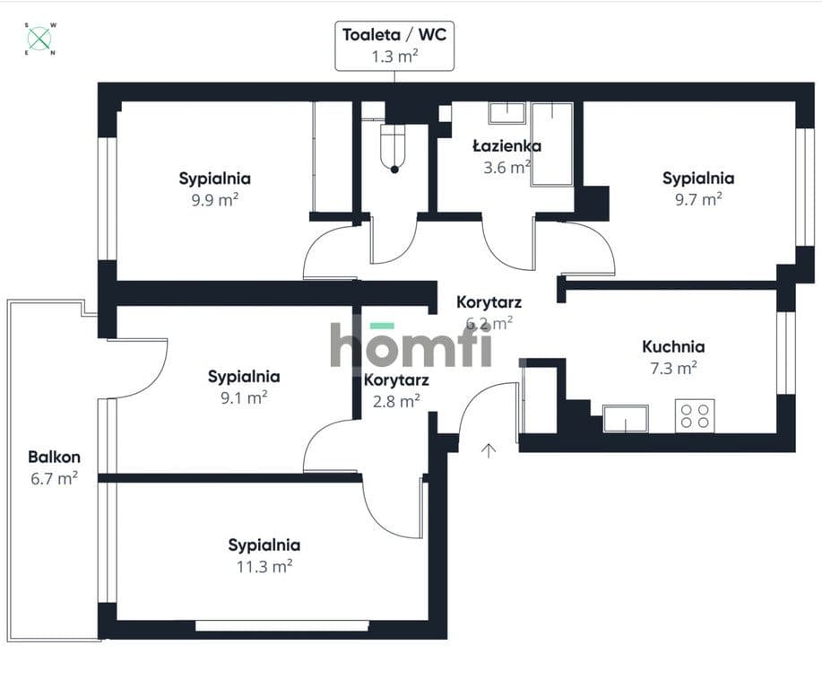 Mieszkanie inwestycyjne |4 pokoje|63,1 m²|Sportowa - zdjęcie 6