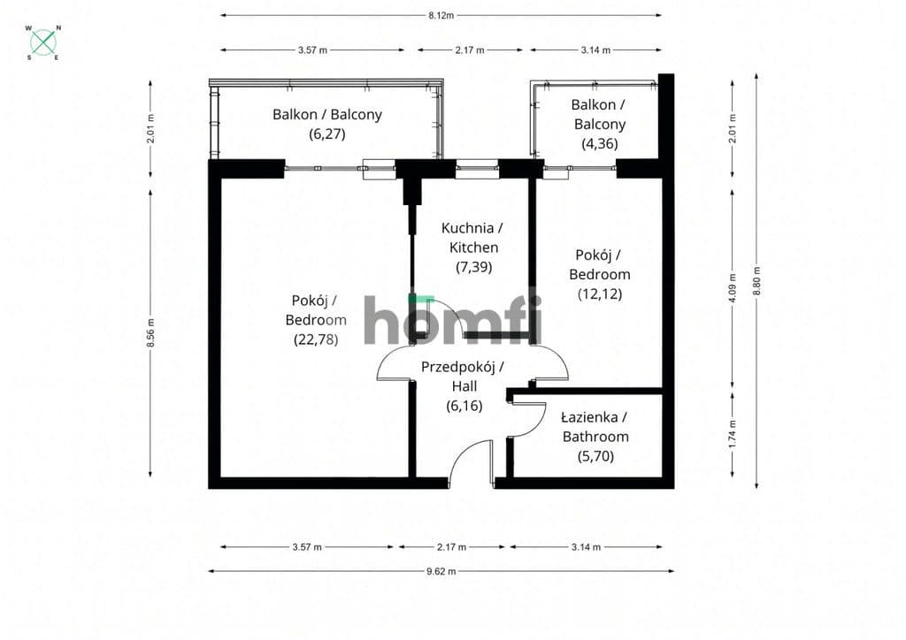 2 pokoje | Odra House | 54 m² | 2 balkony | garaż - zdjęcie 8
