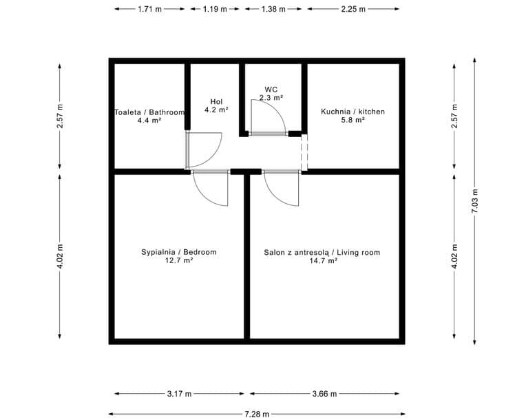Mieszkanie z antresolą po remoncie | 44 m² | - zdjęcie 17