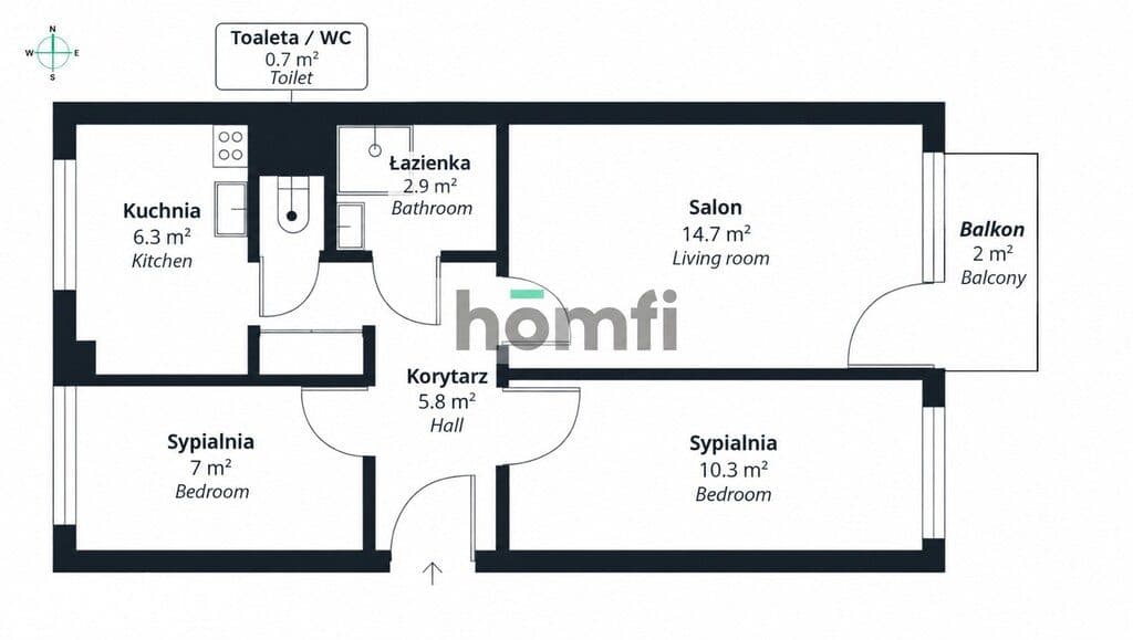 3-pokojowe mieszkanie z balkonem ul. Kleniewskich - zdjęcie 8