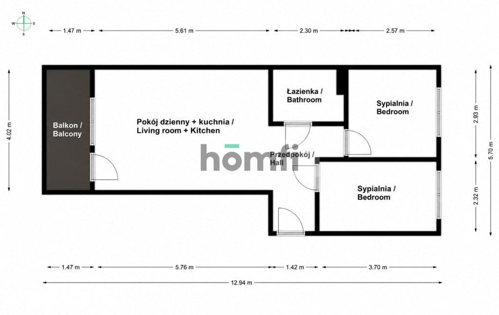 3 pokoje zamiast 2! | 53 m² | Balkon | Garaż - zdjęcie 9