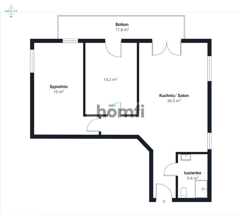 Duża strefa dzienna | Balkon dostępny z 3 pokoi - zdjęcie 9