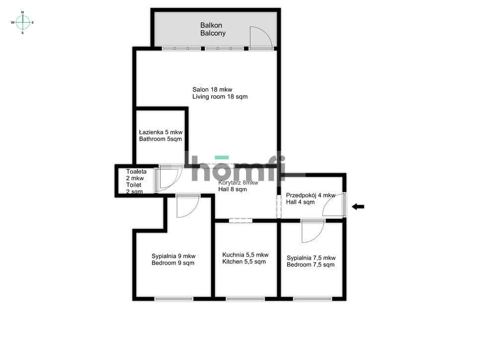 3 pokoje | Balkon | 60m2 | 4 piętro | Bonarka - zdjęcie 8