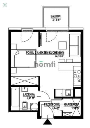 Steam Park |Rakowicka | 33,5 m² | Opcja 2 pokoi - zdjęcie 13