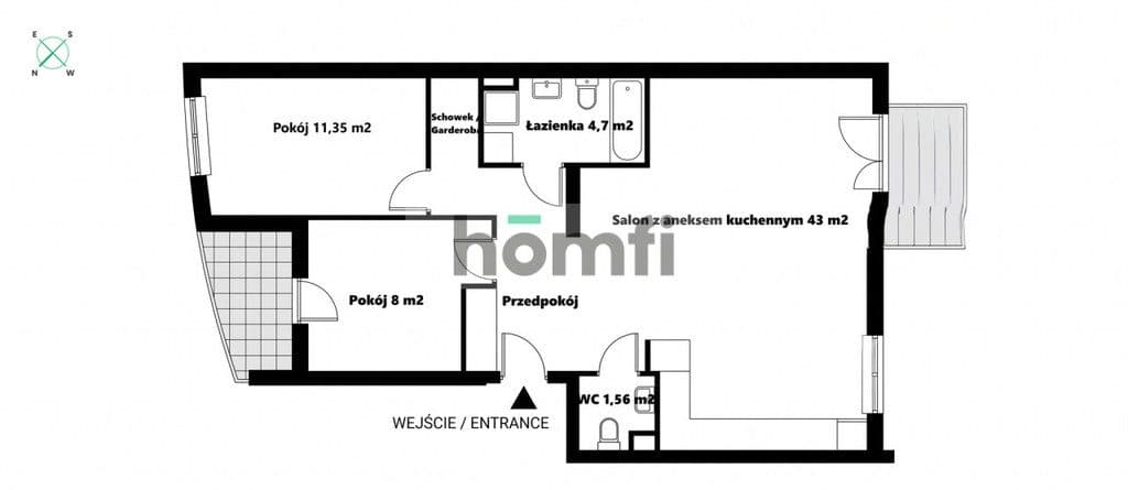 Dwustronne 3 pokoje | 2 balkony | Prądnik Czerwony - zdjęcie 18