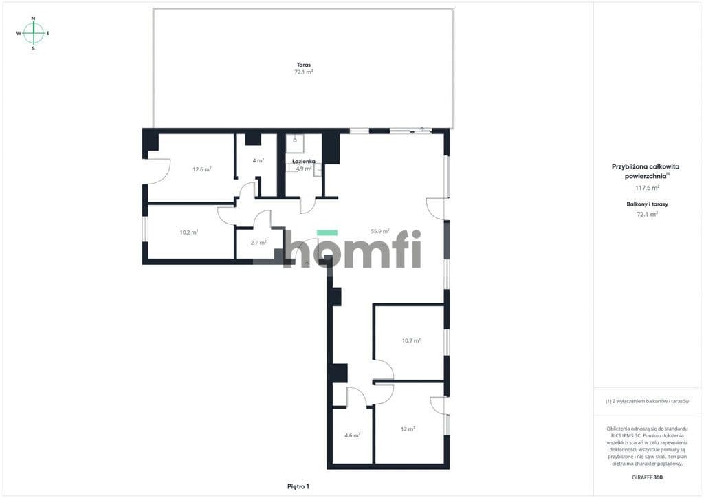 APARTAMENT 122 m2 z tarasem na dachu Jasień - zdjęcie 14