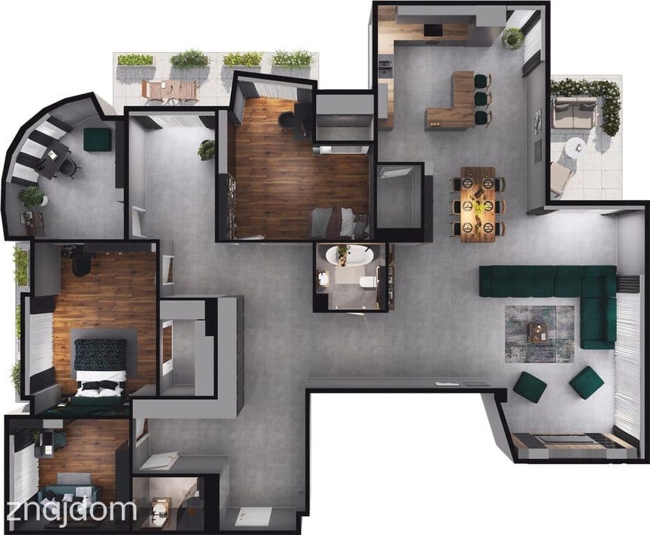 Duży apartament z widokiem na panoramę Olsztyna - zdjęcie 2
