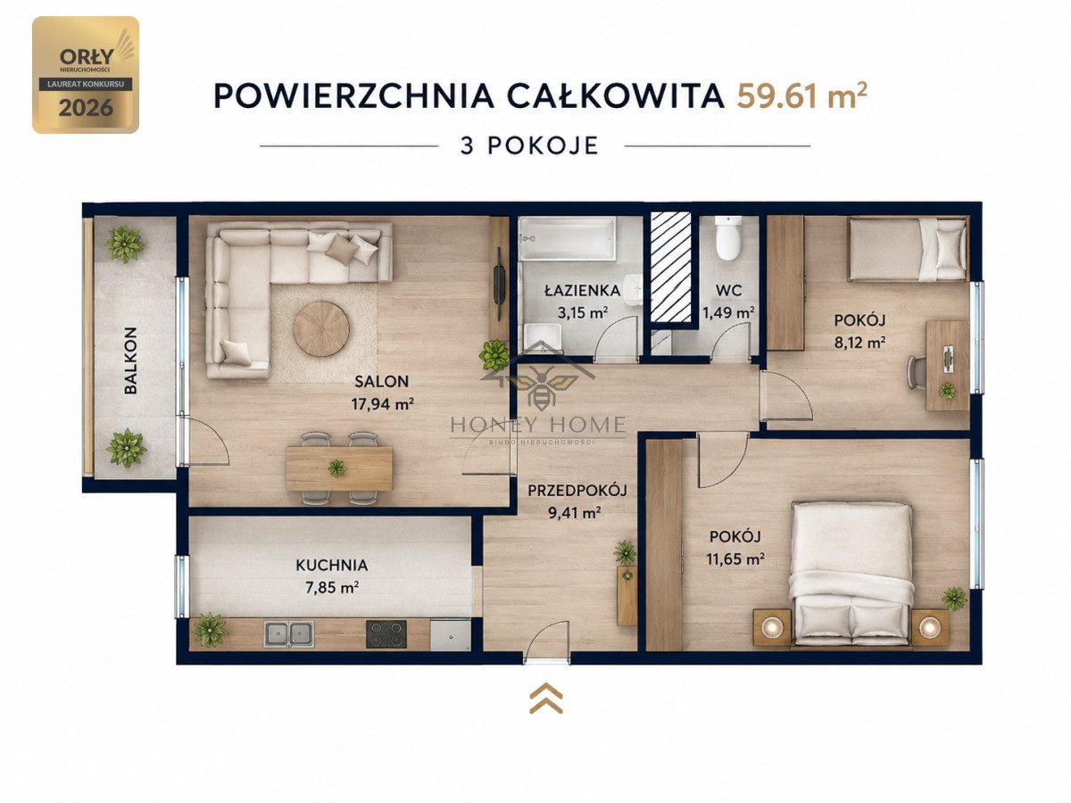 Mieszkanie 3-pokojowe + balkon | Rumia - zdjęcie 19