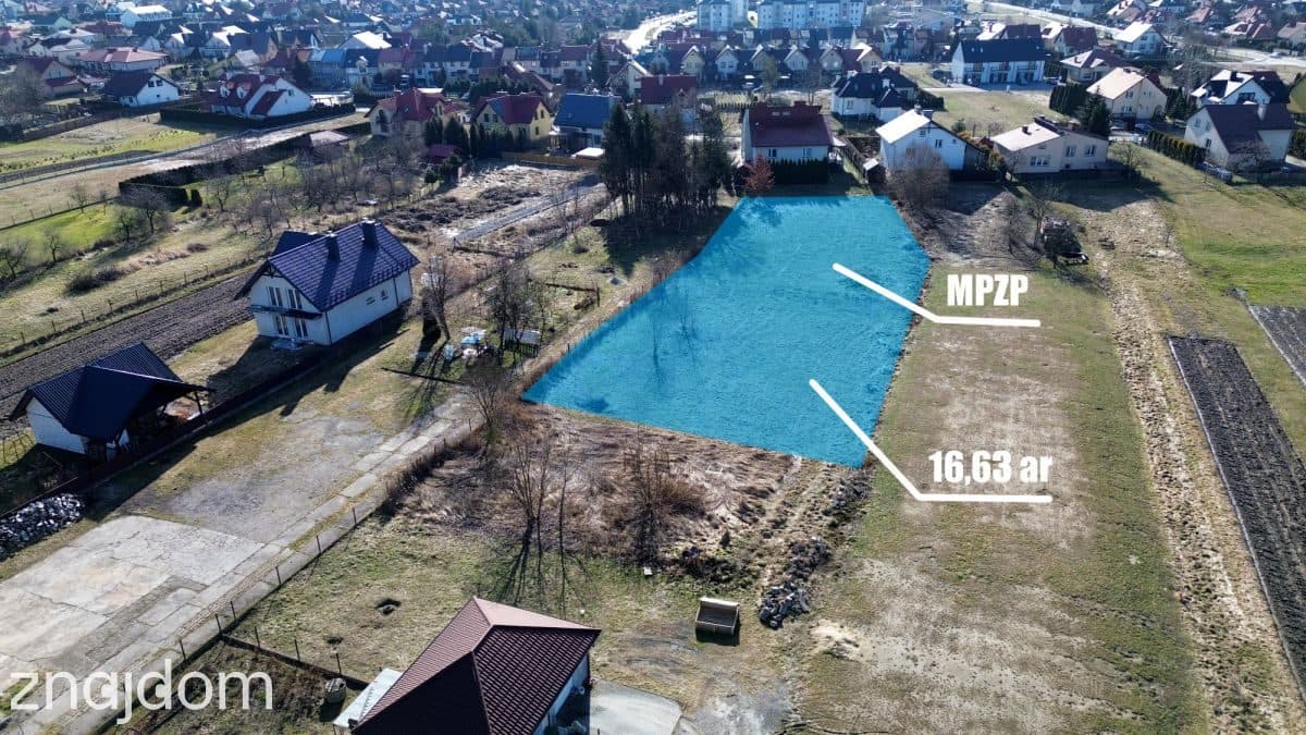 Działka 16,63 ar /MPZP -zab. jednorodzinna/23x73 m