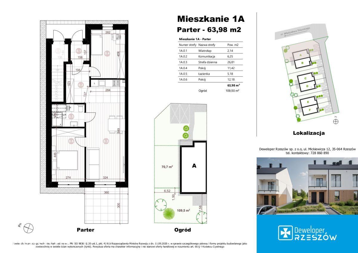 NOWOŚĆ ! M3 pokojowe  63,98 m² + ogród ok. 60 m² - zdjęcie 2