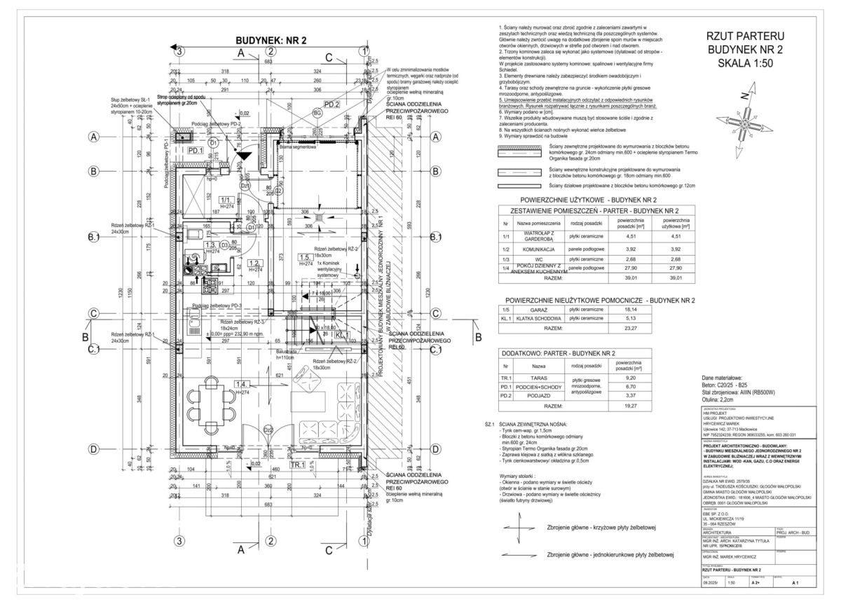 Bliźniak | st. surowy z elewacją | 105 m2 | 3,5 ar - zdjęcie 2