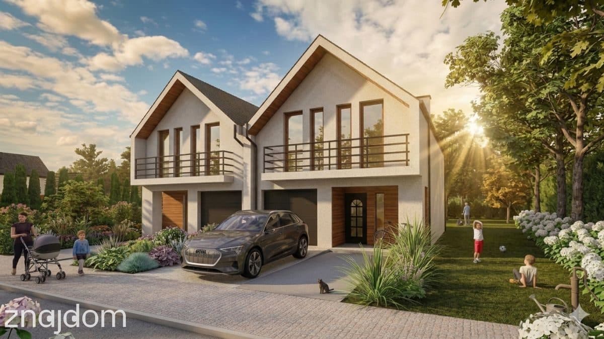 Bliźniak | st. surowy z elewacją | 105 m2 | 3,5 ar