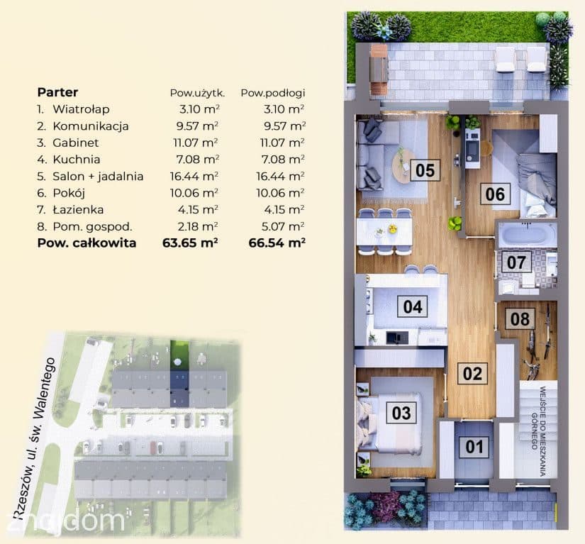 Mieszkanie 3 pokojowe + OGRÓD 70 m2 | SŁOCINA - zdjęcie 2