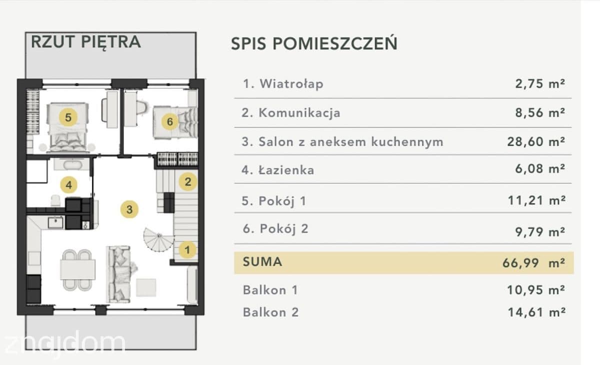 Apartament 67 m2+Poddasze|Rolety|Klima.|Zaczernie - zdjęcie 18