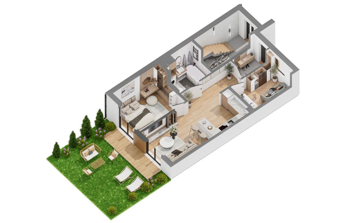 54 m2 z ogródkiem|St. deweloperski|Rolety+ Klima. - zdjęcie 4