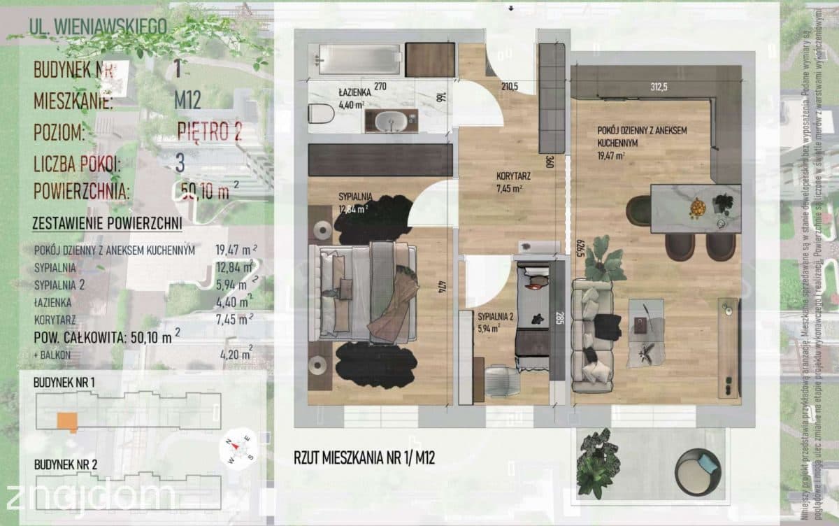 Nowa inwestycja! 2 pokoje + balkon | Wieniawskiego - zdjęcie 2