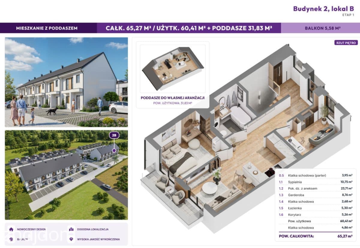 TOP OFERTA!!! -3 POKOJE/65 m2+ poddasze 32 m2 - zdjęcie 8