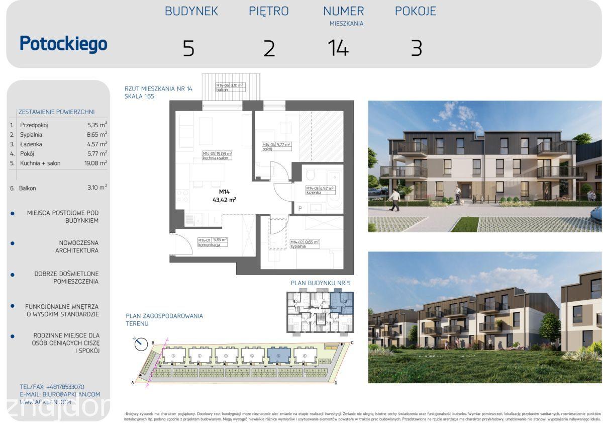 OPCJA POD KLUCZ| 3 pokoje |46,25 m² |ul.Potockiego - zdjęcie 2