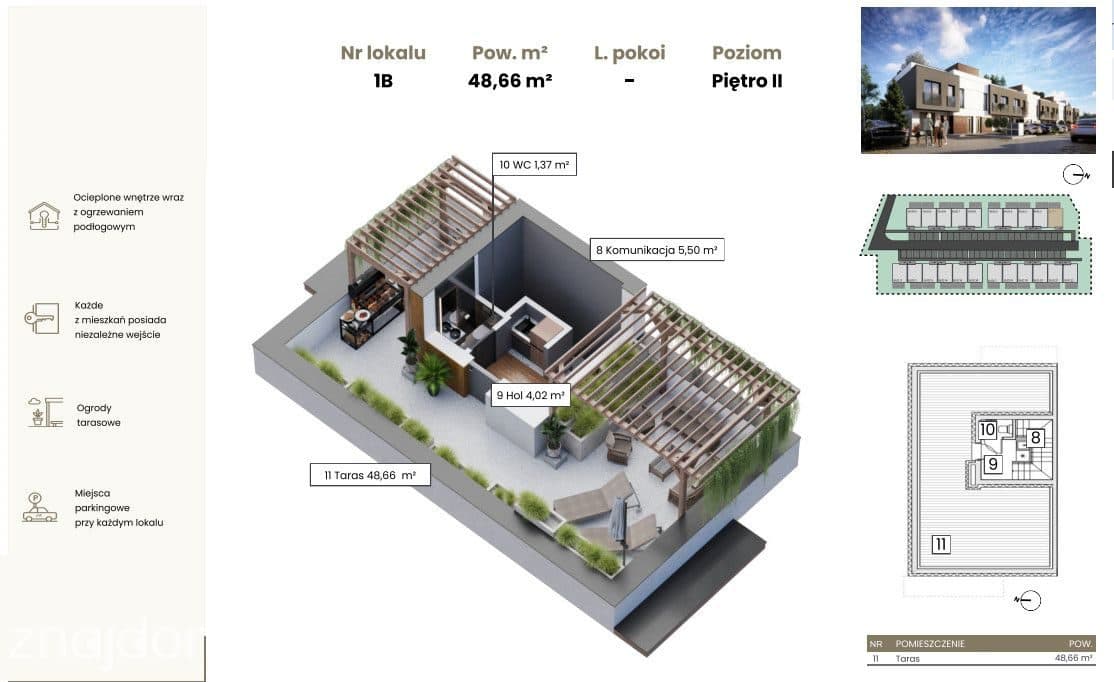 85 m2 Apartament 2 poziomowy z tarasem 50m2! - zdjęcie 3