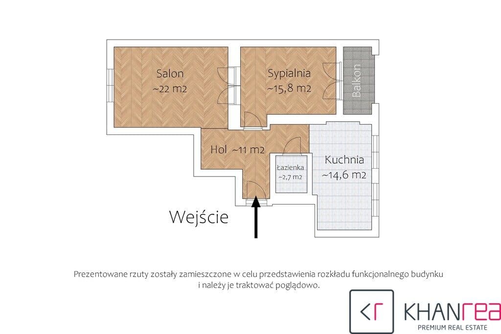 Mieszkanie 65 m2 z balkonem, 2 pok., MDM - zdjęcie 19
