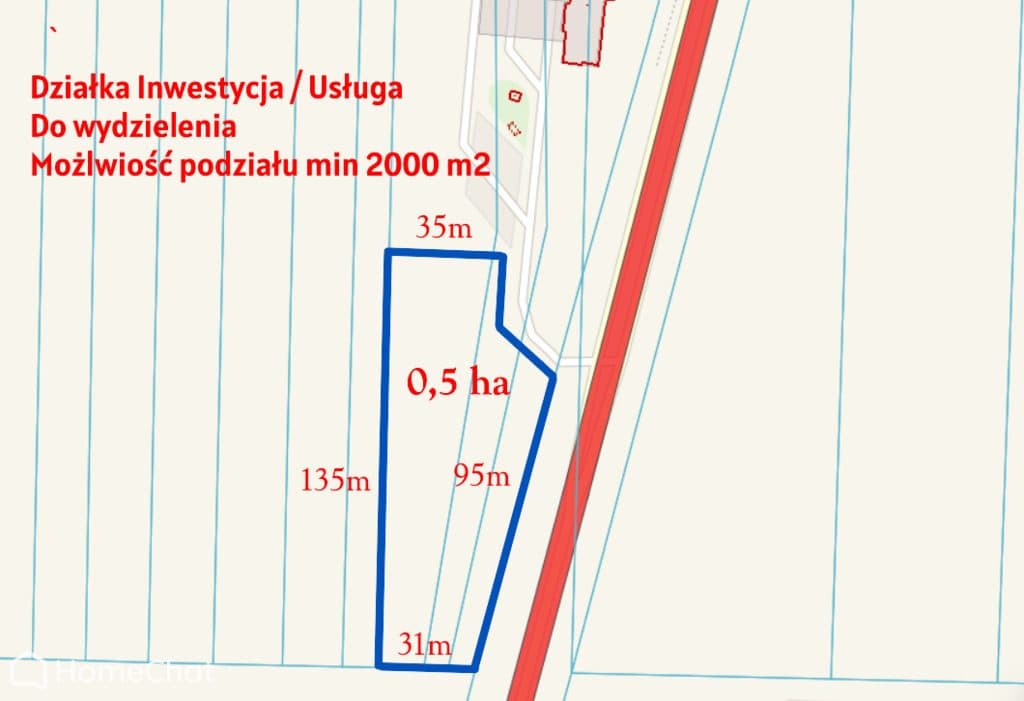 Działka usługowa min 20ar max 50ar Pałecznica Kol