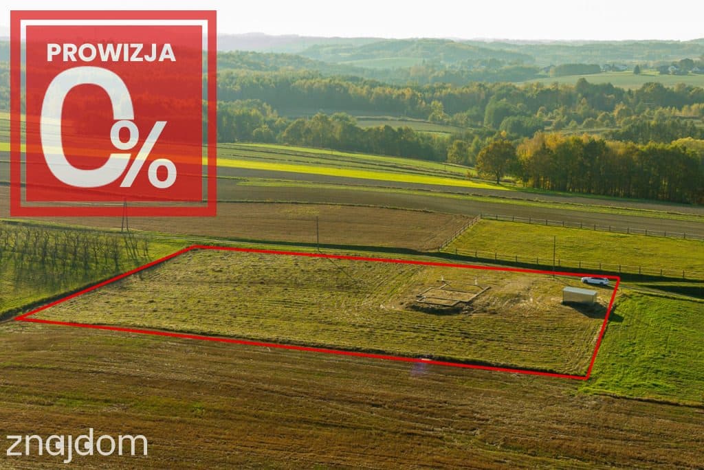 Działka 54 ary z fundamentami domu i projektami - Łęki Dolne !