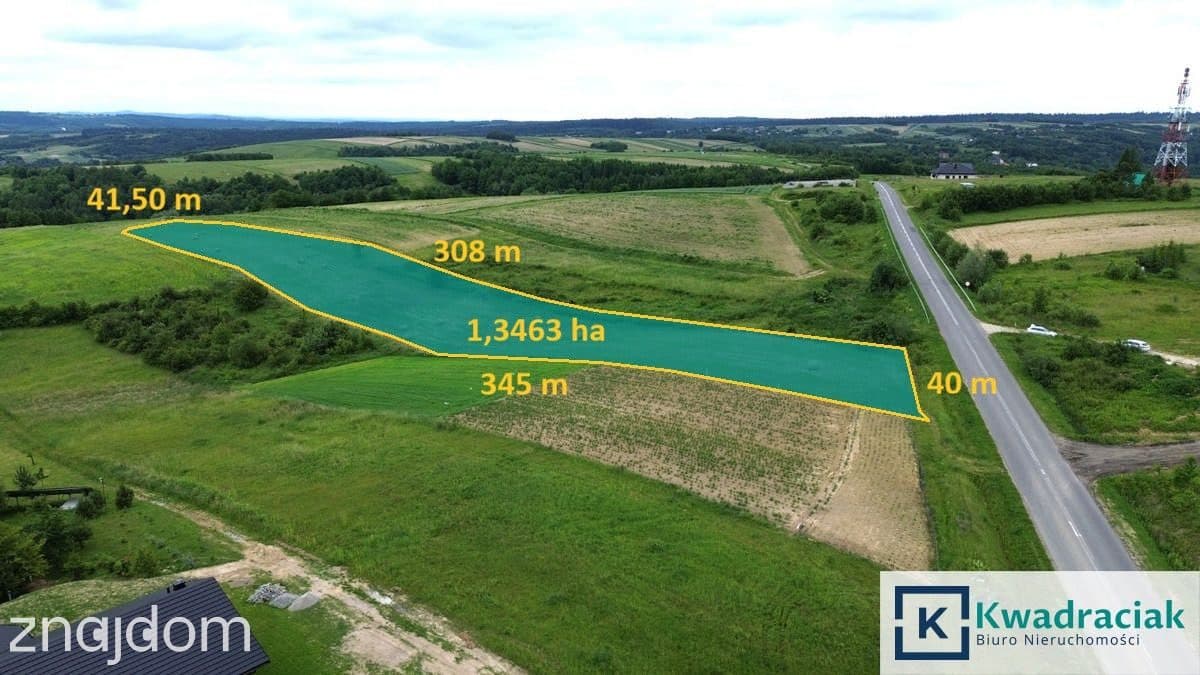 Duża działka 1,35 ha pod zabudowę jednorodzinną –