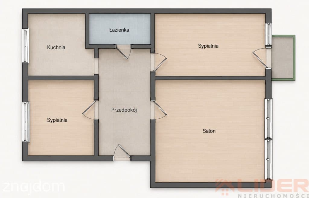 3 pokoje, balkon, po remoncie, 1. piętro, zieleń, - zdjęcie 8