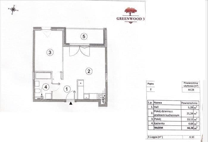 44 m | 2 pokoje | balkon | garaż | 2021 r. - zdjęcie 14