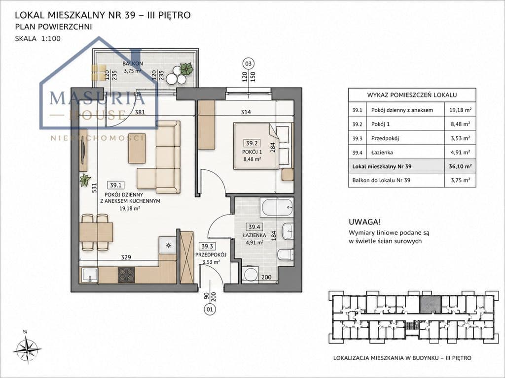 Nowoczesne 2-pokojowe mieszkanie z dużym balkonem - zdjęcie 15