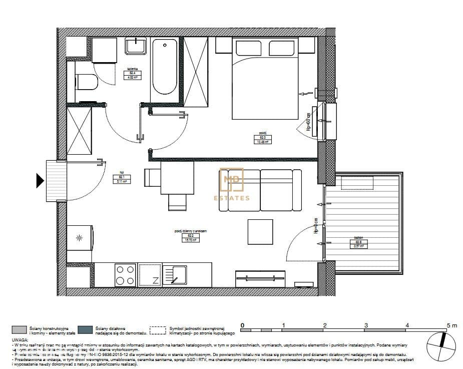 2 pok apartament na Zabłociu z msc parkingowym - zdjęcie 5