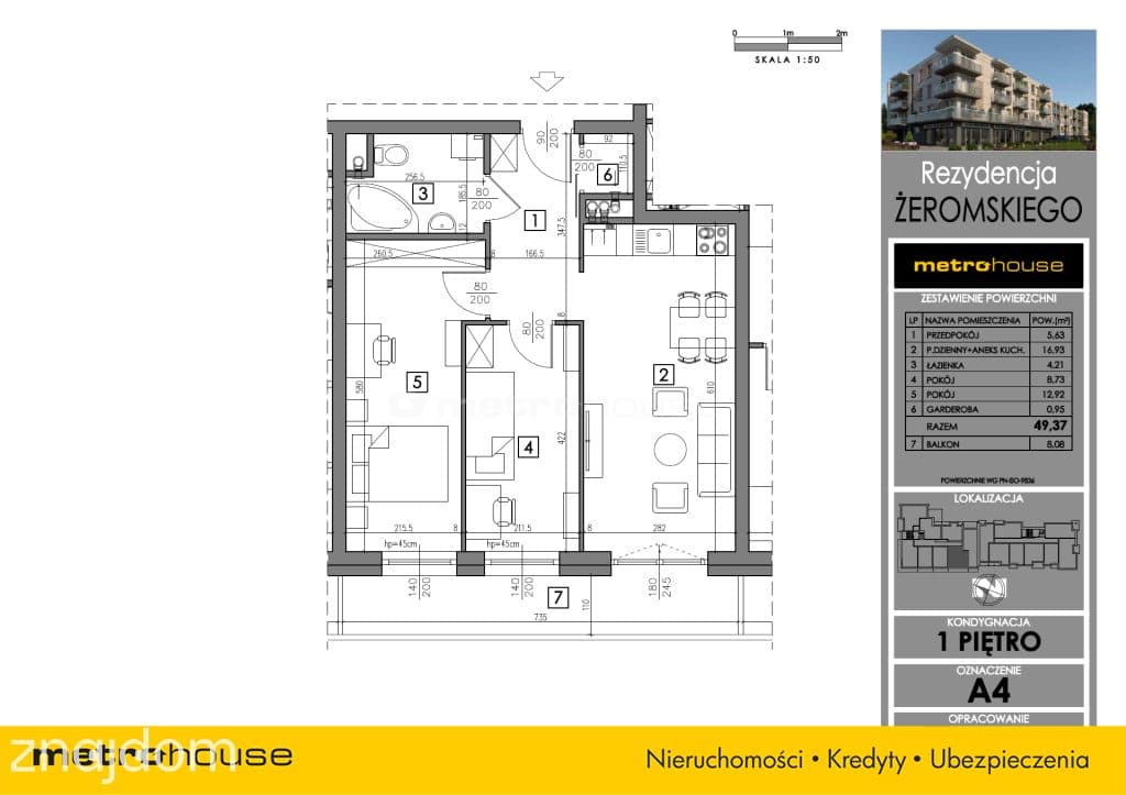 Wyjątkowe 3pokojowe mieszkanie 1 piętro 49,37 m²! - zdjęcie 2