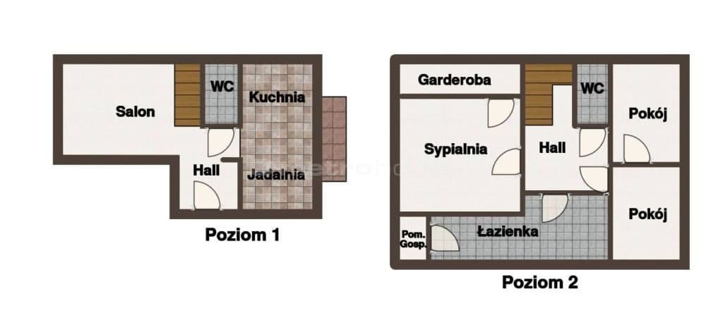 Dwupoziomowe mieszkanie Hallera Osiedle Generałów - zdjęcie 15