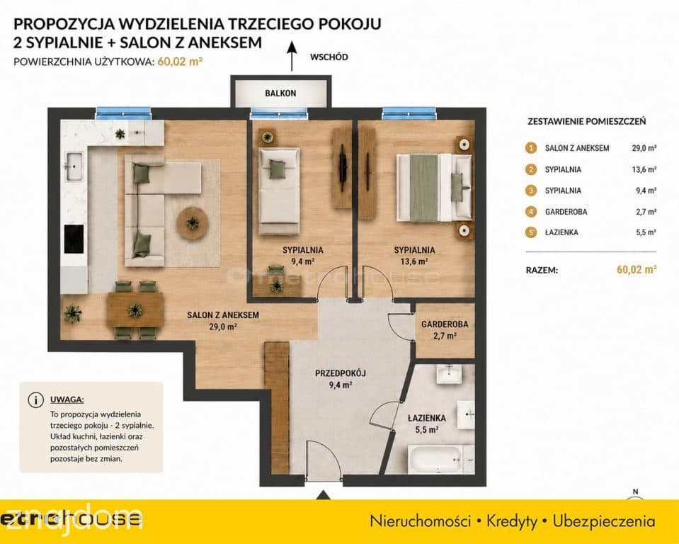 Mieszkanie 60 m², zamknięte osiedle, centrum - zdjęcie 15