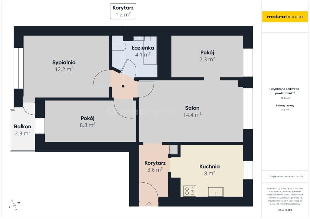 4-pokojowe mieszkanie, centrum miasta - 61,4 m² - zdjęcie 22
