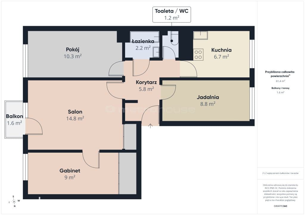 Mieszkanie 61 m² z balkonem - zdjęcie 6