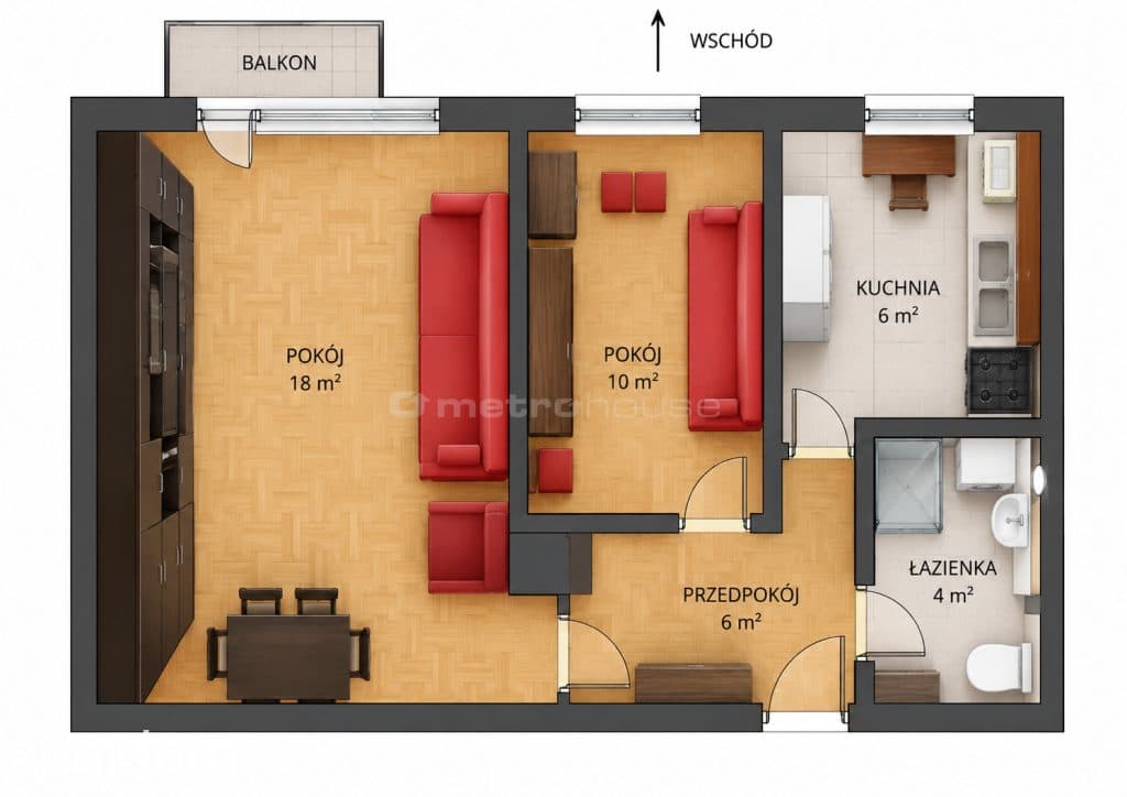 2 pokoje 44 m² z balkonem, Katowicka - zdjęcie 12