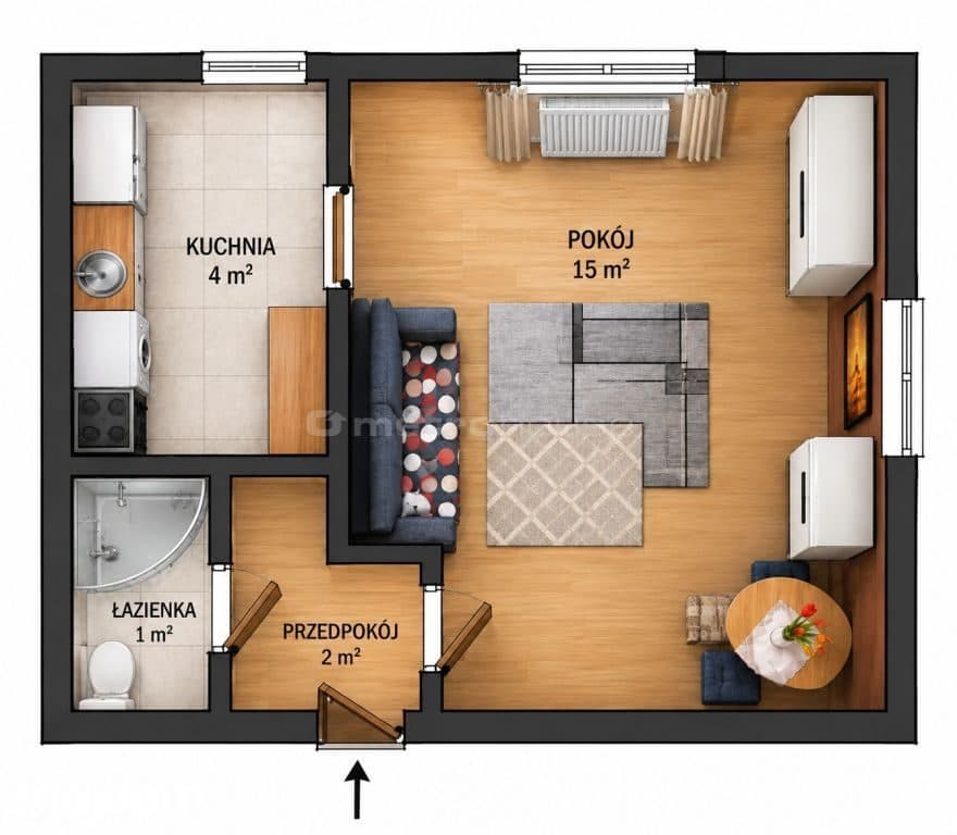 Kawalerka, ul Broni, 22 m², 125 tys. - zdjęcie 9