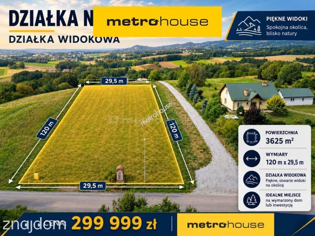 Działka budowlana z widokami na pasma górskie