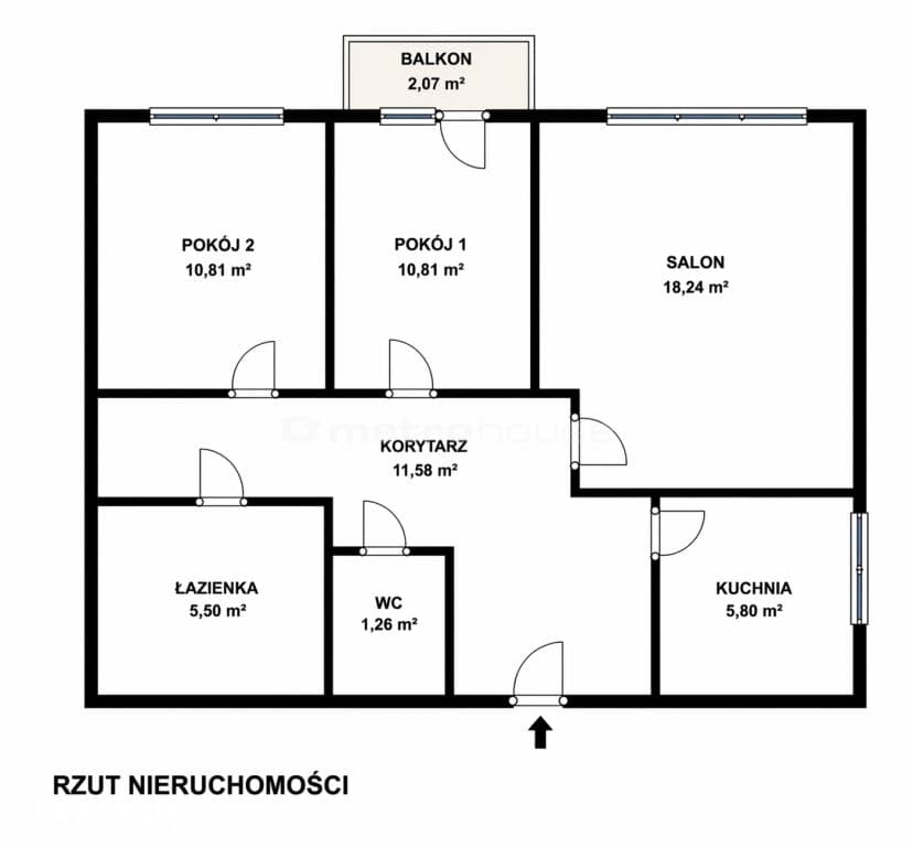 3 pokoje 64 m² Balkon Duży potencjał - zdjęcie 11