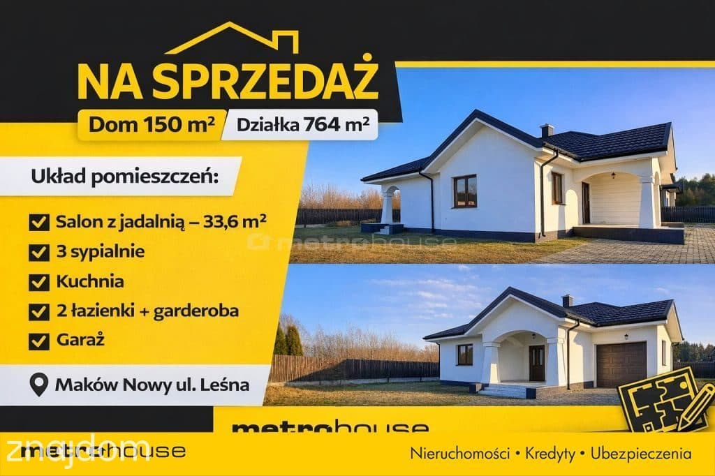 Dom 150 m², działka 764 m², garaż, Maków Nowy - zdjęcie 11