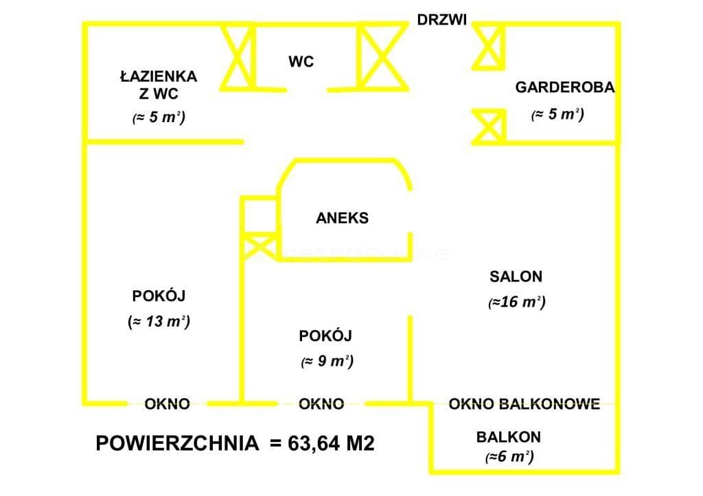 3 POKOJE 64 m² OSIEDLE LEŚNE FORT BEMA - zdjęcie 2