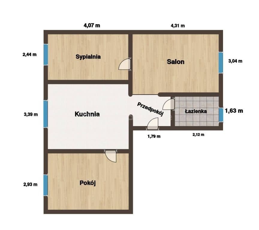 3-pokojowe mieszkanie na parterze/55,4m2/2 piwnice - zdjęcie 16