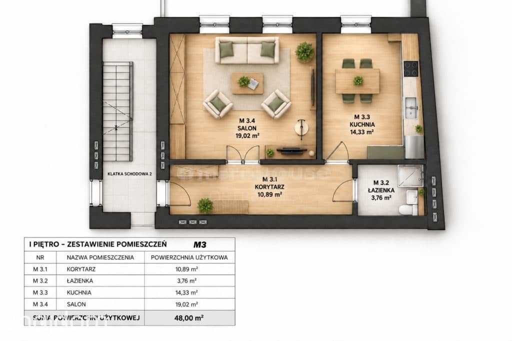 Mieszkanie M3 - 48 m², Ip. - Nowa Starówka - zdjęcie 11